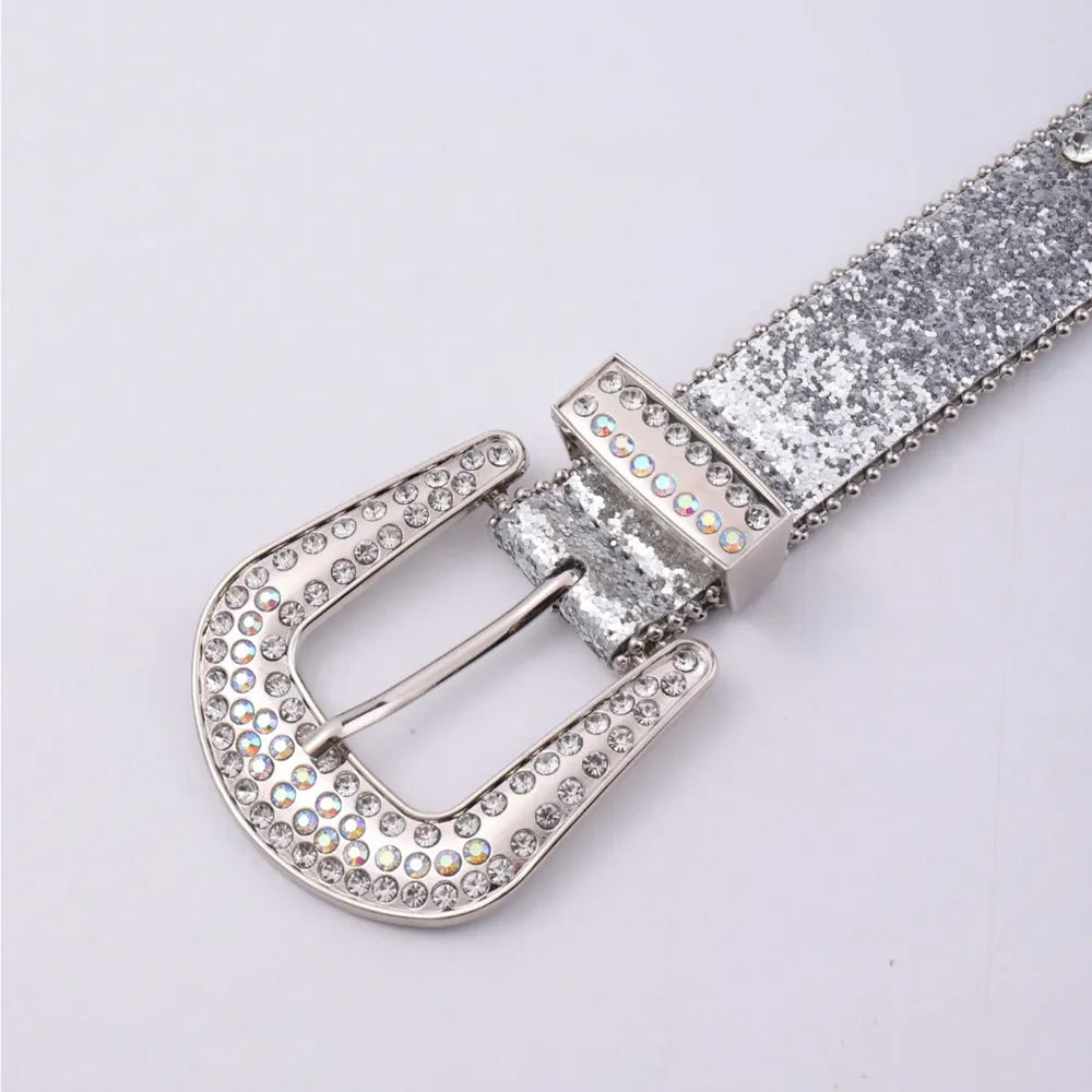PU Leather Rhinestone Belt Carauana Store