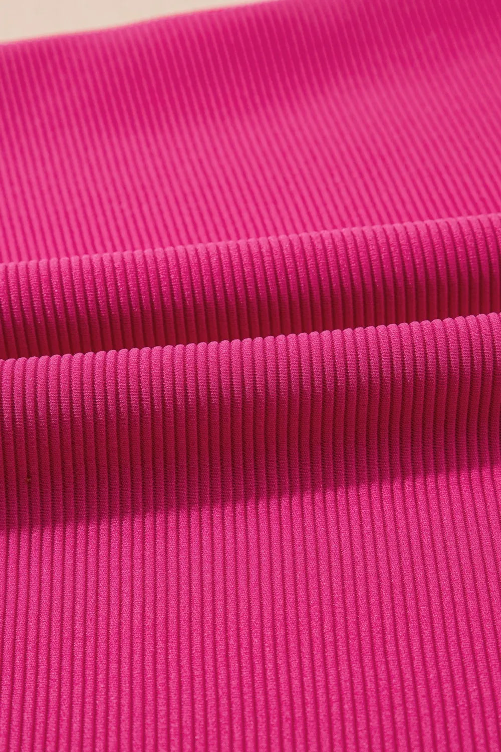 Striped Detail Flutter Sleeve Zipped Collar Top and Short Set Carauana Store