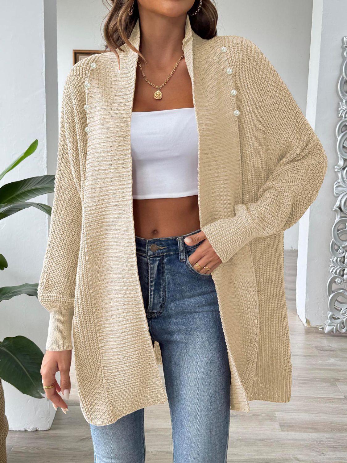 Open Front Long Sleeve Cardigan Carauana Store