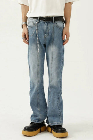 Raw Hem Jeans with Pockets