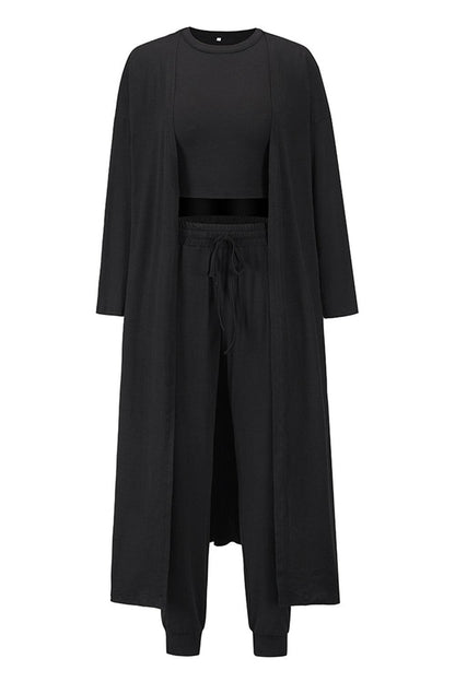 Tank, Pants, and Cardigan Set with Pockets Carauana Store