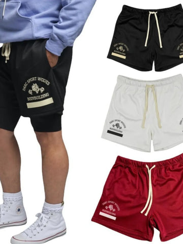 Men's Plus Size Graphic Drawstring Active Shorts