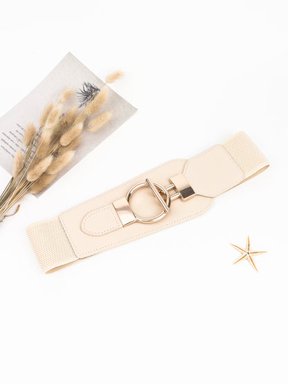 PU Elastic Wide Belt with Alloy Buckle Carauana Store