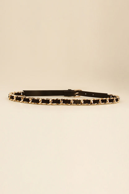 PU Chain Skinny Belt Carauana Store