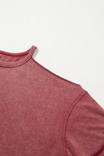 Clay One Shoulder Half Sleeve Oversized Tunic T Shirt