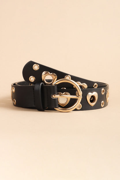 Heart Shape Alloy Detail PU Leather Belt Carauana Store