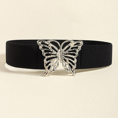 Butterfly Alloy Buckle Elastic Belt Carauana Store