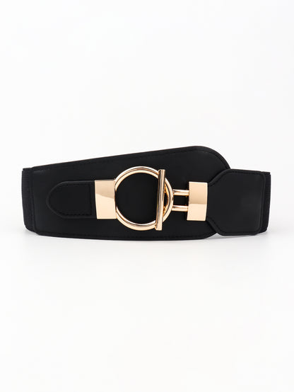 PU Elastic Wide Belt with Alloy Buckle Carauana Store