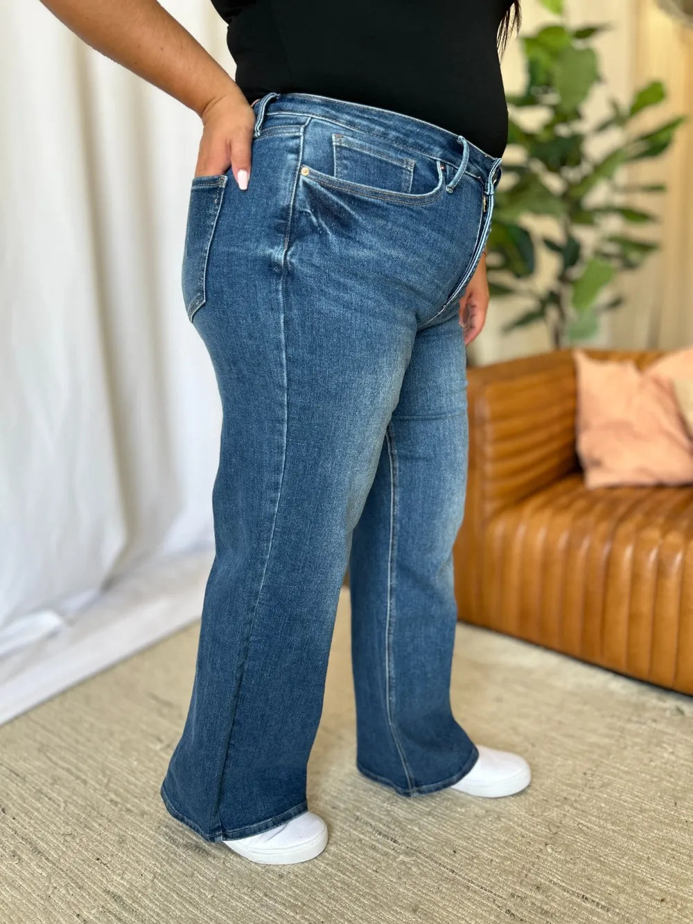 RFM Full Size High Rise Tummy Control Wide Leg Jeans Carauana Store