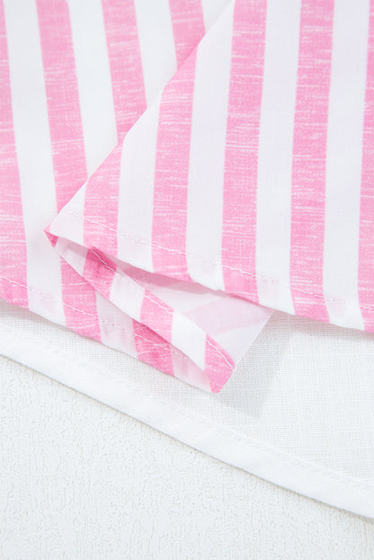 Pink Leopard Striped Western Casual Shirt