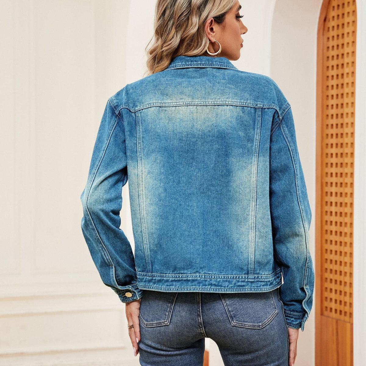 Washed Denim Jacket Carauana Store