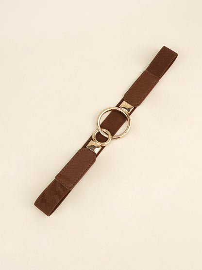 Double Ring Buckle Elastic PU Belt Carauana Store