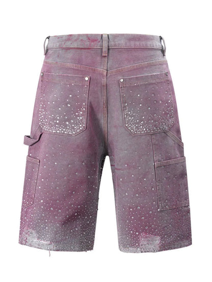 Men's Rhinestone Shorts with Pockets Carauana Store