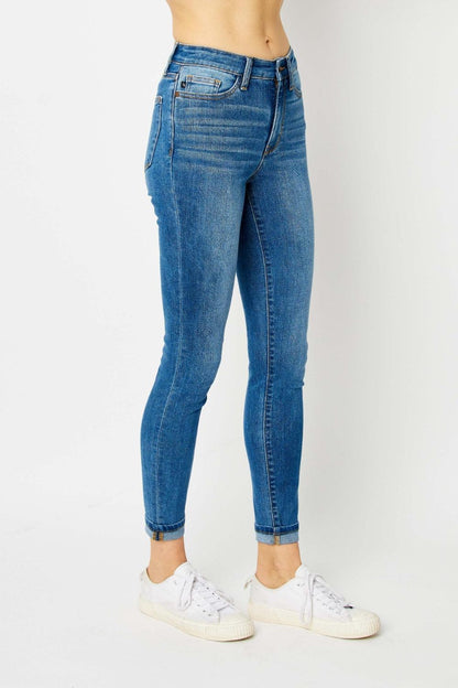 Judy Blue Full Size Cuffed Hem Skinny Jeans Carauana Store