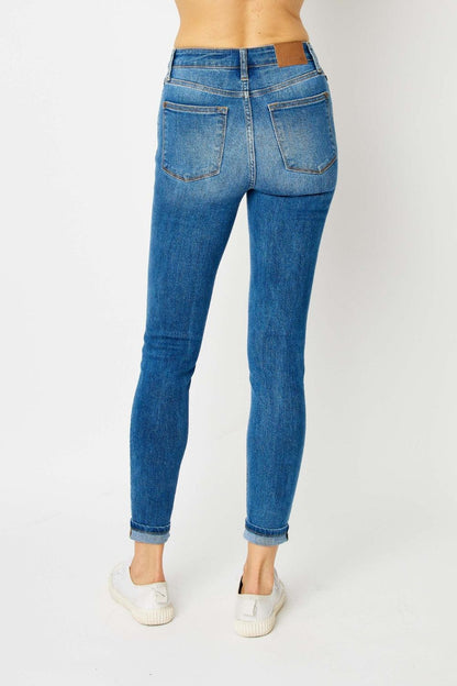Judy Blue Full Size Cuffed Hem Skinny Jeans Carauana Store