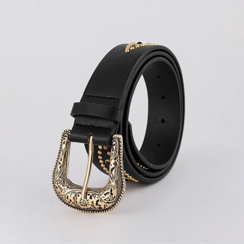 PU Leather Rhinestone Belt Carauana Store