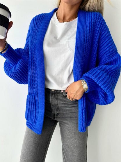 Open Front Dropped Shoulder Cardigan Carauana Store