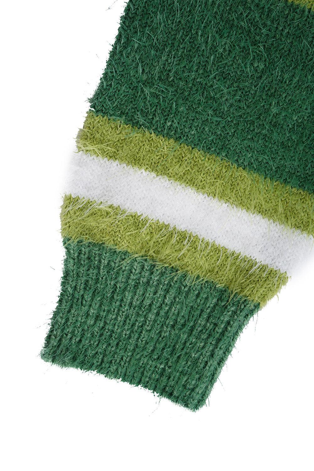 Striped Button Up Dropped Shoulder Cardigan Carauana Store