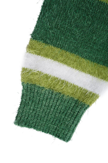 Striped Button Up Dropped Shoulder Cardigan Carauana Store