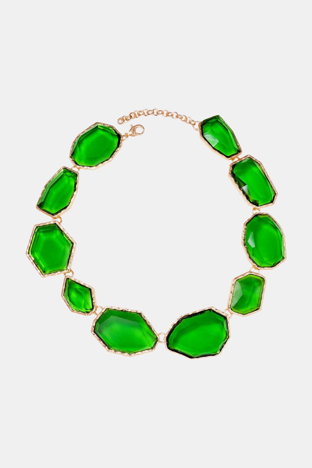 Geometrical Shape Zinc Alloy Frame Resin Necklace Carauana Store