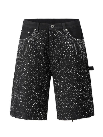 Men's Rhinestone Shorts with Pockets