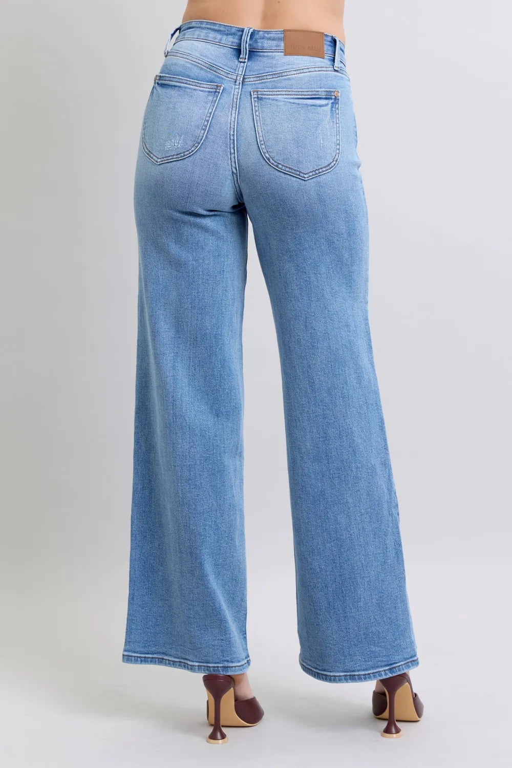 Judy Blue Full Size Wide Leg Jeans with Pockets Carauana Store