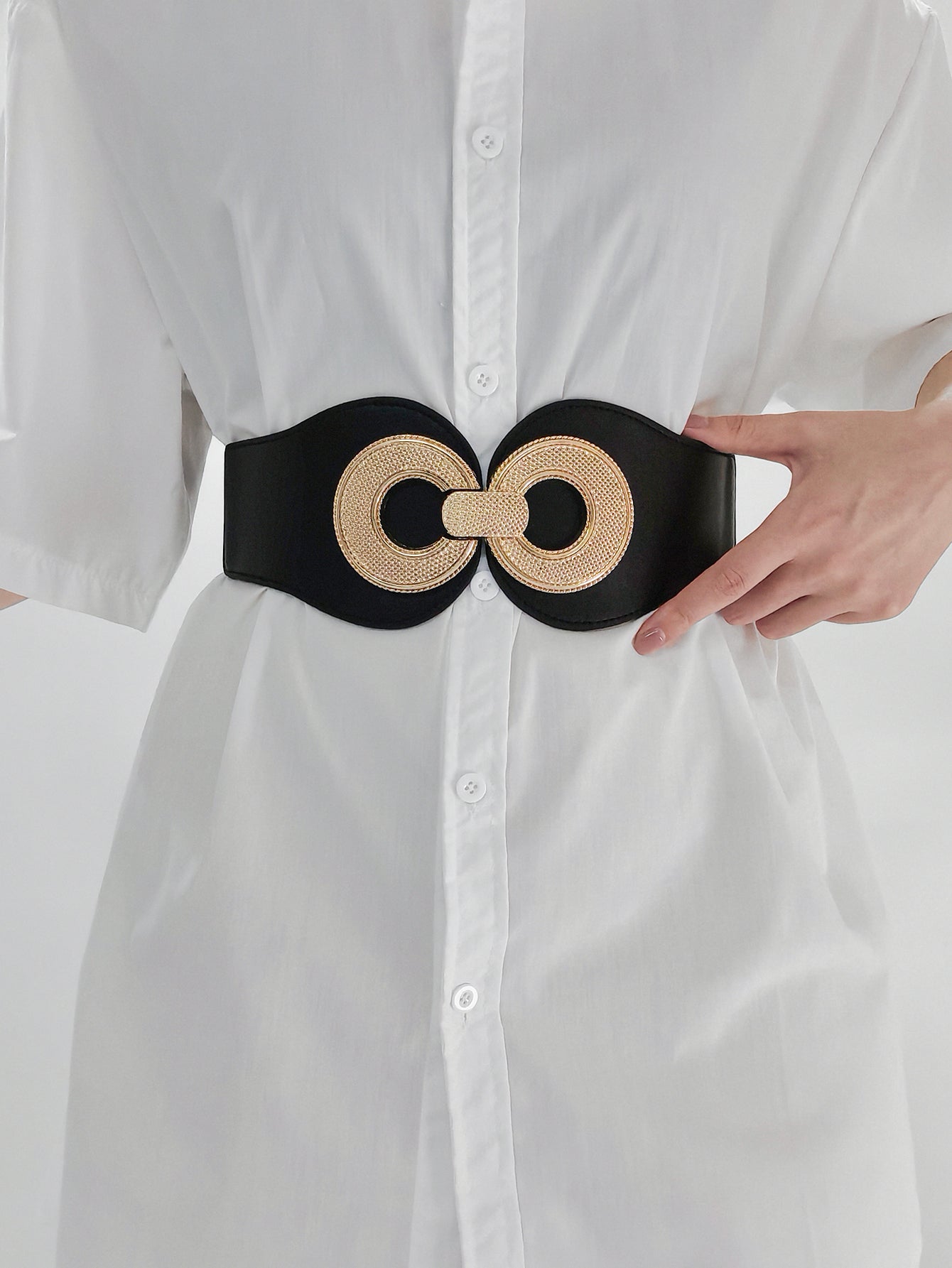 Alloy Buckle Elastic PU Belt Carauana Store