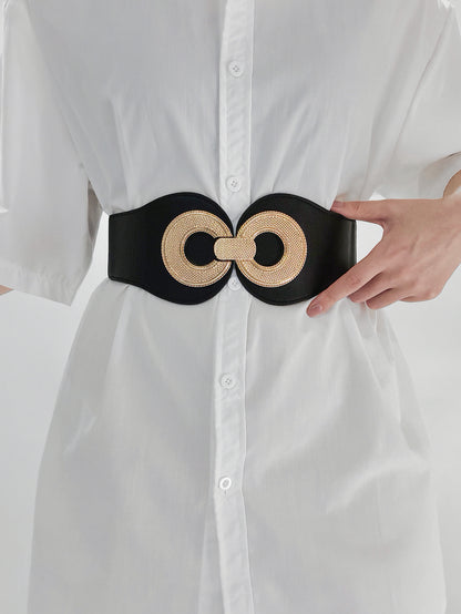 Alloy Buckle Elastic PU Belt Carauana Store