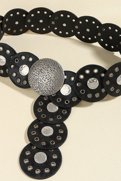 Round Shape PU Leather Belt Carauana Store