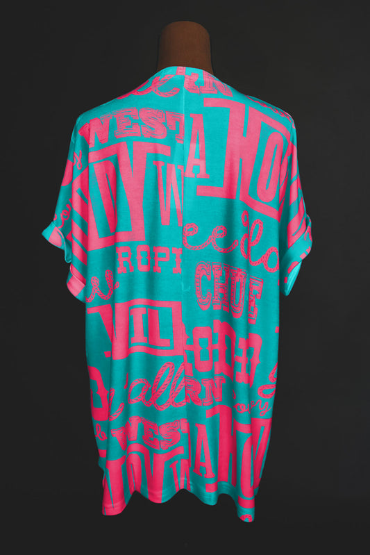 Green Howdy Cowboy Letter Printed Western Fashion Tee