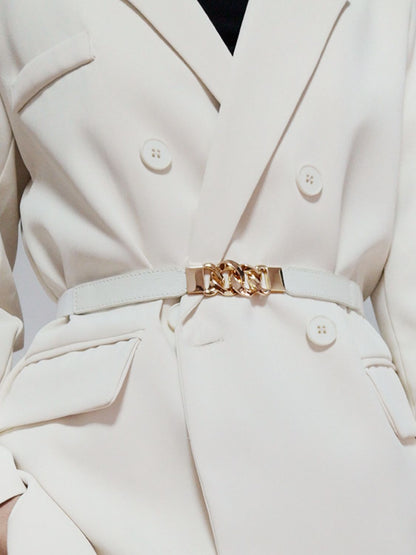 Zinc Alloy Buckle Elastic PU Belt Carauana Store