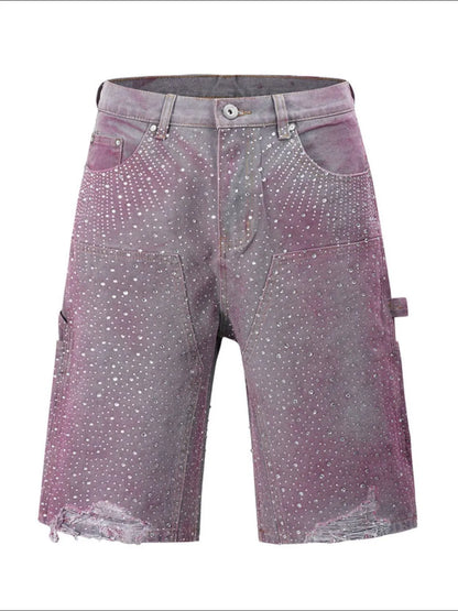 Men's Rhinestone Shorts with Pockets Carauana Store