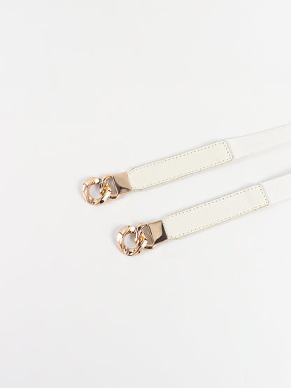 Zinc Alloy Buckle Elastic PU Belt Carauana Store