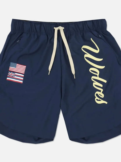 Men's Plus Size Drawstring US Flag Active Shorts Carauana Store