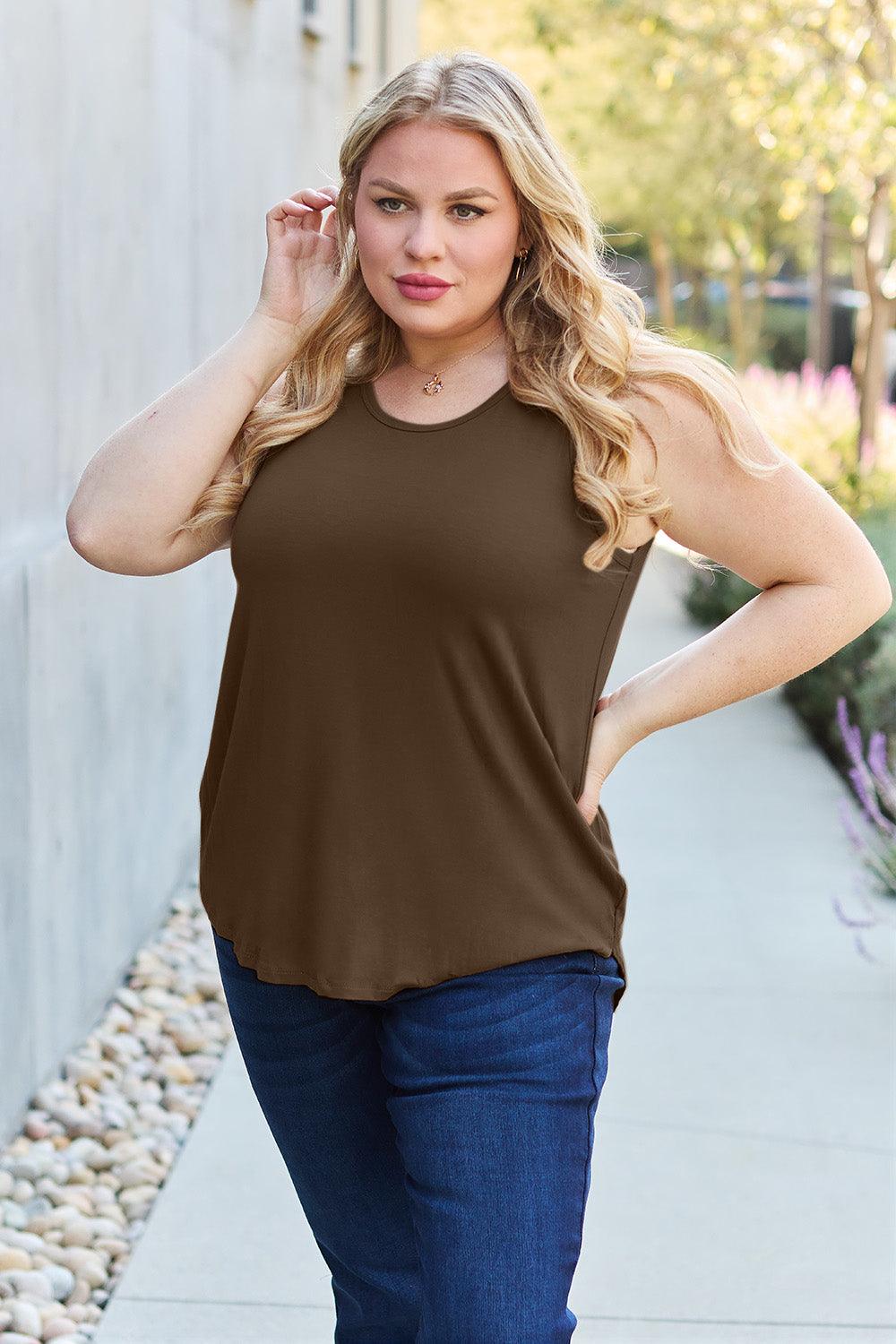 Basic Bae Full Size Round Neck Tank Carauana Store