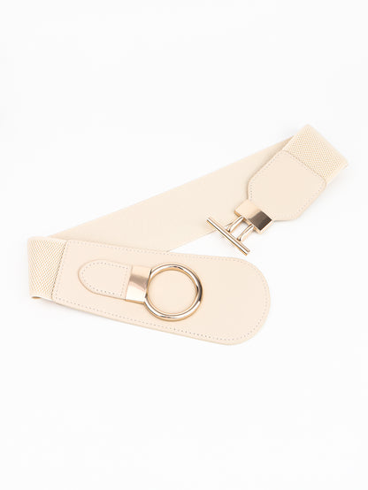 PU Elastic Wide Belt with Alloy Buckle Carauana Store