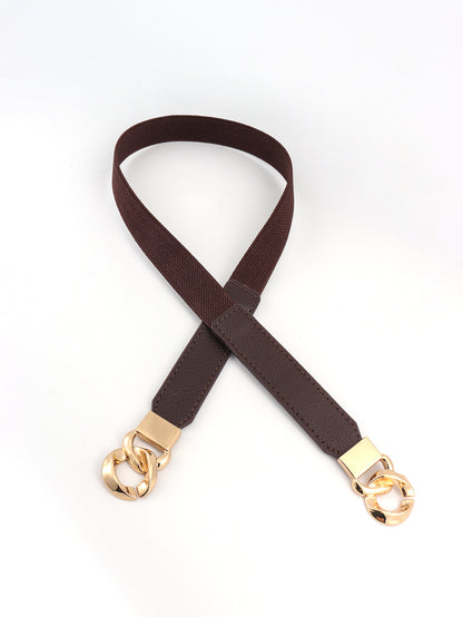 Zinc Alloy Buckle Elastic PU Belt Carauana Store