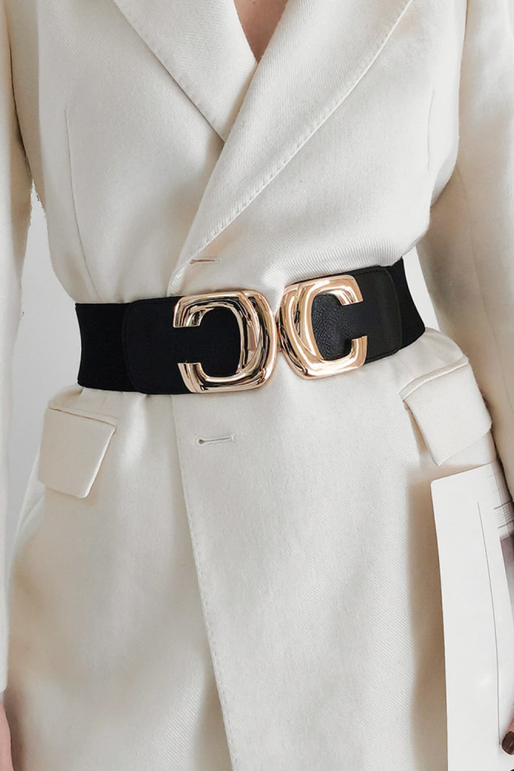 Zinc Alloy Buckle Elastic Wide Belt Carauana Store