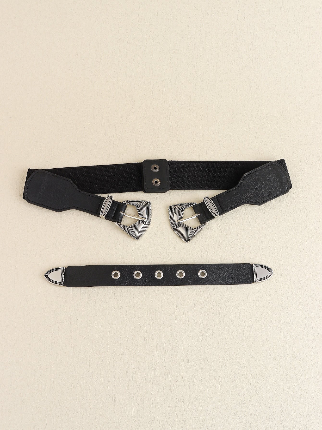 Double Buckle PU Leather Belt Carauana Store