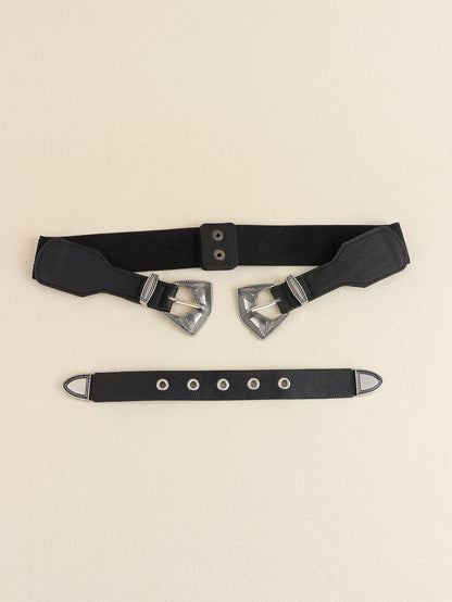 Double Buckle PU Leather Belt Carauana Store