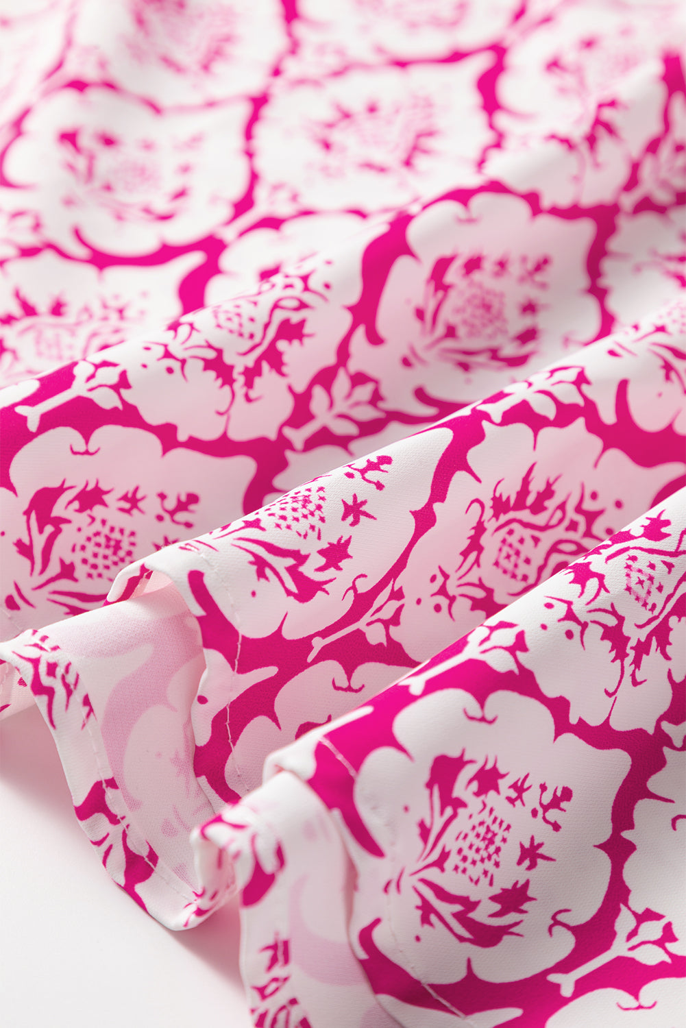 Pink Western Print Zipped Collar Short Sleeve Summer Blouse Top