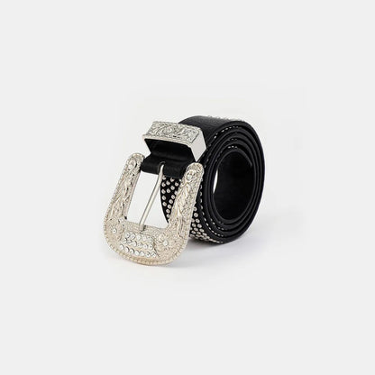 Studded Rhinestone PU Leather Belt Carauana Store