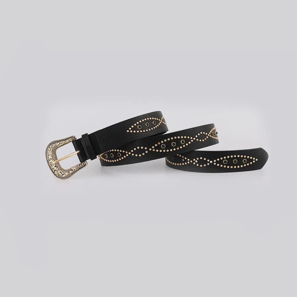 PU Leather Rhinestone Belt Carauana Store