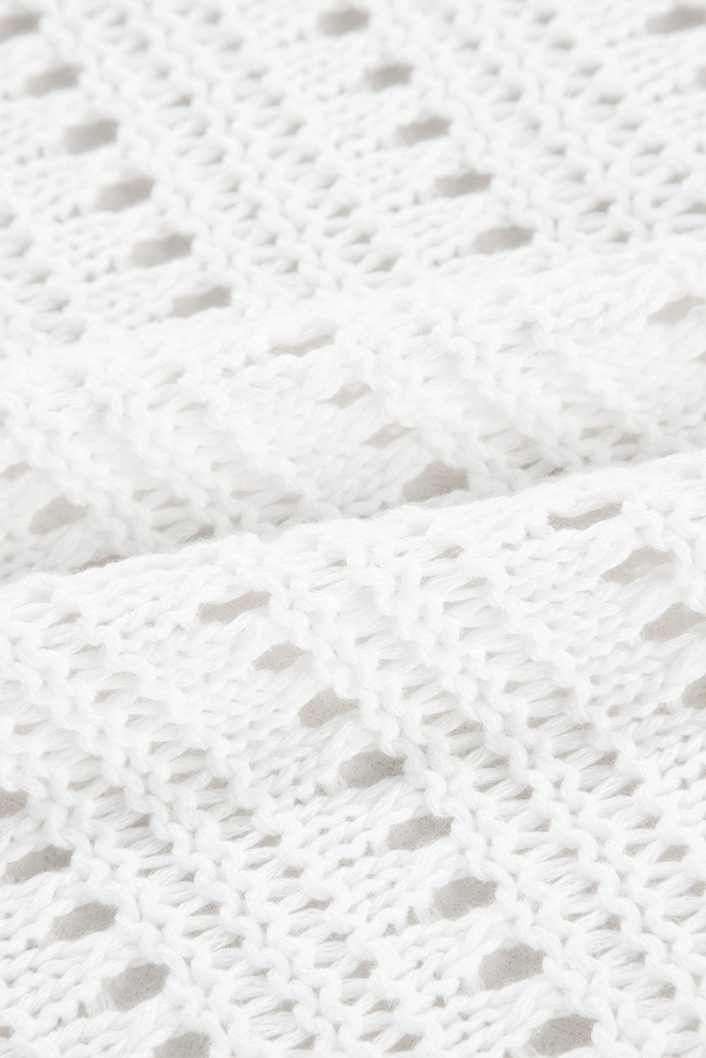 Openwork Open Front Long Sleeve Cardigan Carauana Store