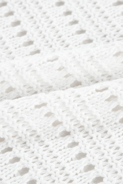 Openwork Open Front Long Sleeve Cardigan Carauana Store