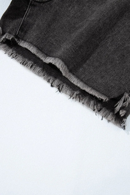 Raw Hem High Waist Denim Shorts Carauana Store