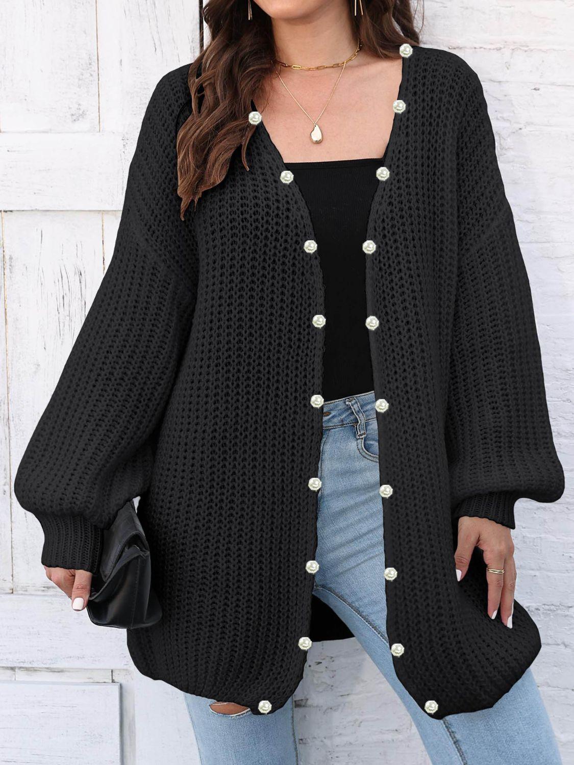 Open Front Long Sleeve Cardigan Carauana Store