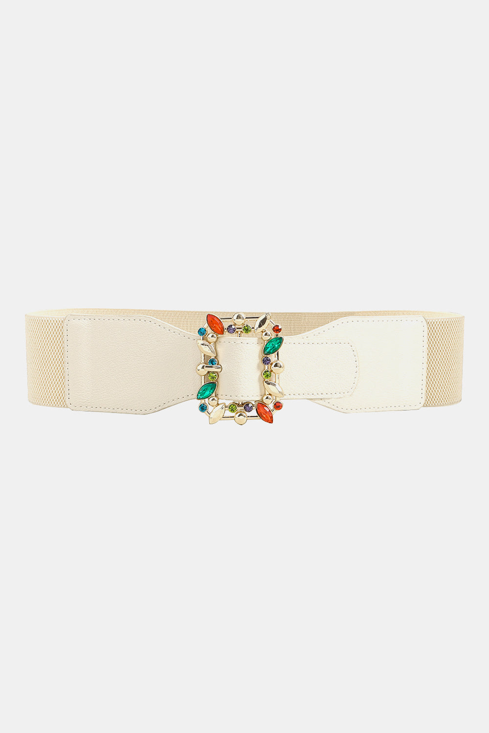 Multicolored Leaf Buckle Elastic Belt Carauana Store