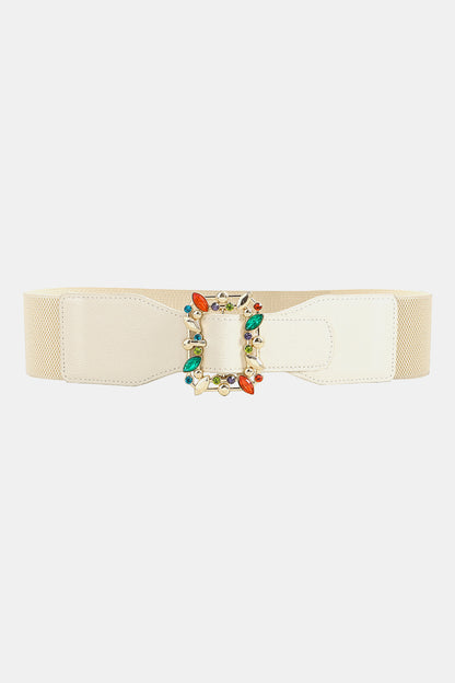 Multicolored Leaf Buckle Elastic Belt Carauana Store