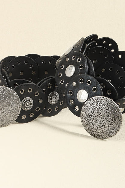 Round Shape PU Leather Belt Carauana Store